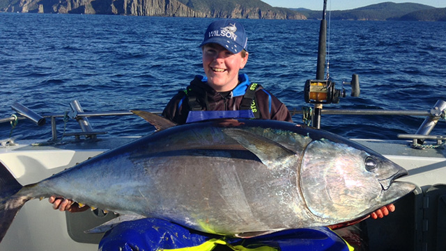 ANGLER: Locki Nichols SPECIES: Southern Bluefin Tuna WEIGHT: 84 kgs LURE: JB Lures, Micro Dingo